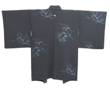 Load image into Gallery viewer, Haori Jacket Black Bamboo leaf Silk #10826E2
