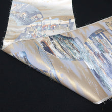 Load image into Gallery viewer, BB10029AC Silk Obi Fabric Ukiyoe White 57.9x11.0in(147x28cm)

