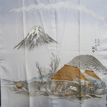 Load image into Gallery viewer, Men&#39;s Juban Blueish Gray Landscape Mt. Fuji Tokaido Silk #10451A4
