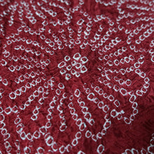 Load image into Gallery viewer, KK1391B7 Silk Kimono Fabric Vintage(1950-1980) Shibori Red 72.8x11.8in(185x30cm)
