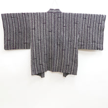 Load image into Gallery viewer, Haori Jacket Vintage(1950-1980) Black Purple Shibori Bamboo Silk #9900B3
