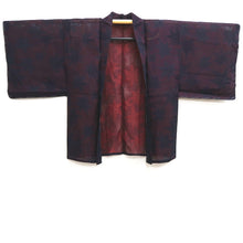 Load image into Gallery viewer, Haori Jacket Vintage(1950-1980) Black Red See-Through Maple Leaf Silk #10040C5
