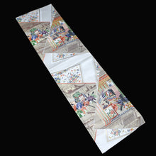 Load image into Gallery viewer, BB10090AF Silk Obi Fabric Heian Princess Gold White 42.9x11.0in(109x28cm)
