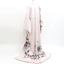 Load image into Gallery viewer, Kimono Pale Pink Hand painted Chrysanthemum Tall Silk #9928B4
