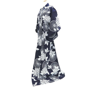 Yukata Vintage(1950-1980) Navy Bangasa Umbrella Cotton #10350F3