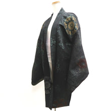 Load image into Gallery viewer, Haori Jacket Vintage(1950-1980) Black Gold Silver Flower Silk #10055C5
