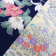 Load image into Gallery viewer, CC1011C1 Silk 4pcs Bundle Kimono Fabric Blue Red 78.7x5.9in(200x15cm)

