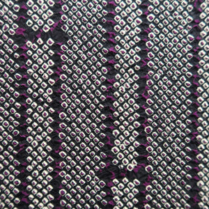 Haori Jacket Vintage(1950-1980) Black Purple Shibori Bamboo Silk #9900B3