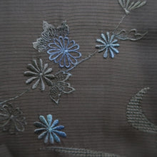 Load image into Gallery viewer, Haori Jacket Vintage(1950-1980) Black Blue Sheer Embroidery Silk #10917E5
