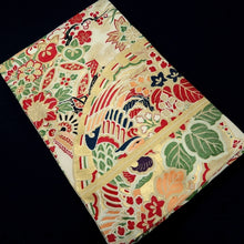 Load image into Gallery viewer, Maru Obi Vintage(1920-1950) Beige Gold Phoenix Plum blossom Silk BB297V7
