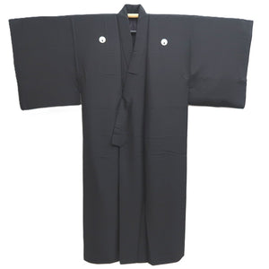 Men's Kimono Vintage(1950-1980) Black Montsuki Silk #10468A5
