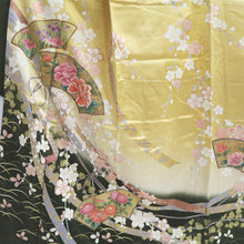 Load image into Gallery viewer, Furisode Light Yellow brown Plum blossom Branch Silk #9680J3
