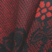 Load image into Gallery viewer, Haori Jacket Vintage(1950-1980) Red Black Full Shibori Chrysanthemum Silk #10837E2
