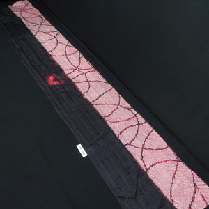 KK1392B7 Silk Kimono Fabric Vintage(1950-1980) Shibori Black 79.1x12.6in(201x32cm)