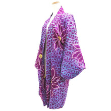 Load image into Gallery viewer, Haori Jacket Vintage(1920-1950) Purple Shibori Floral pattern Silk #11056A3
