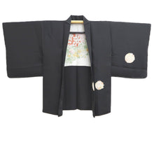Load image into Gallery viewer, Haori Jacket Black Flower Silk #10817E1
