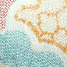 Load image into Gallery viewer, Haori Jacket Vintage(1950-1980) Light Green Light Blue Red Full Shibori Cloud Silk #10807D5
