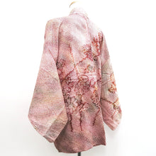 Load image into Gallery viewer, Haori Jacket Vintage(1950-1980) Reddish Pink Full Shibori Flower Silk #10205E1

