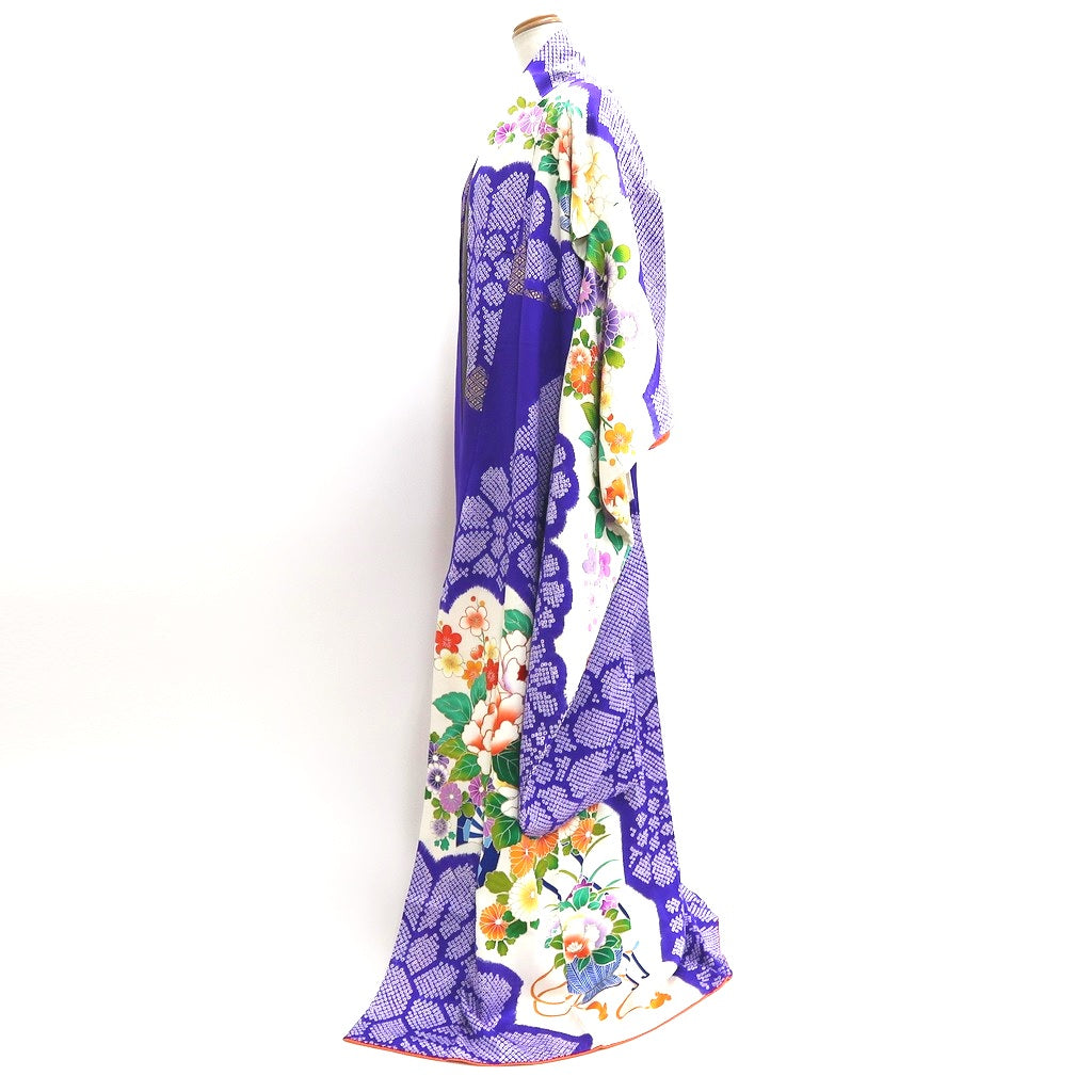 Furisode Purple Peony Ume Kiku Silk #9700J5