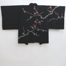 Load image into Gallery viewer, Haori Jacket Vintage(1950-1980) Black Shibori Plum blossom Branch Silk #9995C2
