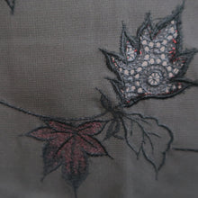 Load image into Gallery viewer, Haori Jacket Vintage(1950-1980) Black Red See-Through Flower Embroidery Silk #10220E2
