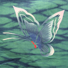 Load image into Gallery viewer, Yukata Green Butterfly Cotton #9914B4
