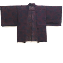 Load image into Gallery viewer, Haori Jacket Vintage(1950-1980) Black Red See-Through Maple Leaf Silk #10040C5
