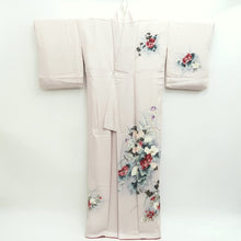 Load image into Gallery viewer, Kimono Pale Pink Hand painted Chrysanthemum Tall Silk #9928B4
