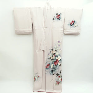 Kimono Pale Pink Hand painted Chrysanthemum Tall Silk #9928B4