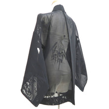 Load image into Gallery viewer, Haori Jacket Black Sheer Iris Silk #10898E5
