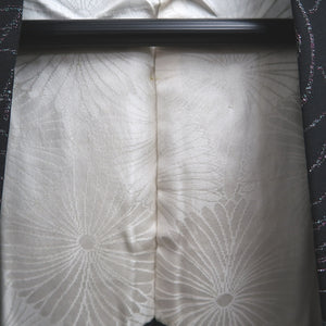 Haori Jacket Vintage(1950-1980) Black Silver Rangiku Silk #10190D5