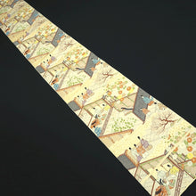 Load image into Gallery viewer, Fukuro Obi Beige Gold Heian Period Aristocrats Heian Princess Silk BB314V8
