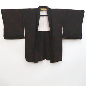 Haori Jacket Vintage(1950-1980) Black Chrysanthemum Silk #10115D2