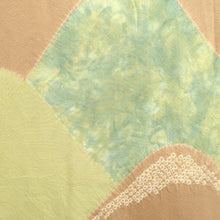 Load image into Gallery viewer, Haori Jacket Salmon Pale Yellow Pale Green Shibori Mountain Silk #10857E3
