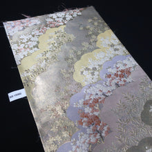 Load image into Gallery viewer, BB10060AD Silk Obi Fabric Cherry Blossom Gold Light Purple 50.8x11.0in(129x28cm)
