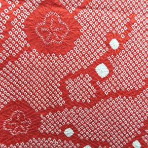 Haori Jacket Vintage(1950-1980) Red Full Shibori Ume Branch Silk #10235E2