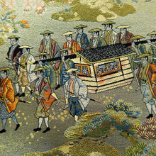 Load image into Gallery viewer, Fukuro Obi Gold Black Daimyogyoretsu Samurai Sakura Silk BB276V6
