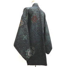 Load image into Gallery viewer, Haori Jacket Vintage(1950-1980) Black Gold Silver Flower Silk #10055C5
