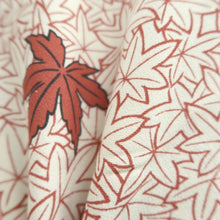 Load image into Gallery viewer, Haori Jacket Vintage(1950-1980) White Light Red Maple Leaf Silk #10616C3
