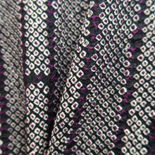 Load image into Gallery viewer, Haori Jacket Vintage(1950-1980) Black Purple Shibori Bamboo Silk #9900B3
