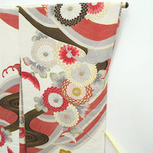 Load image into Gallery viewer, Haori Jacket Vintage(1950-1980) White Chrysanthemum Silk #10846E3
