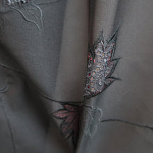 Load image into Gallery viewer, Haori Jacket Vintage(1950-1980) Black Red See-Through Flower Embroidery Silk #10220E2
