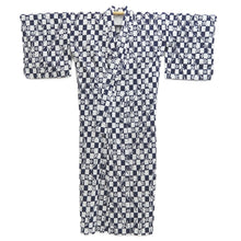 Load image into Gallery viewer, Yukata Vintage(1950-1980) White Navy Cherry Blossom Sakura Cotton #11101B1
