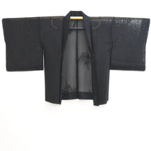 Load image into Gallery viewer, Haori Jacket Black Sheer Iris Silk #10898E5
