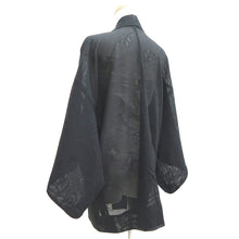 Load image into Gallery viewer, Haori Jacket Vintage(1950-1980) Black Sheer Floral pattern Silk #10968F3
