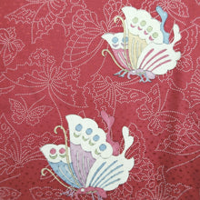 Load image into Gallery viewer, Haori Jacket Red Butterfly Silk #10736D3

