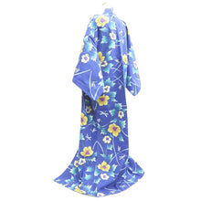 Load image into Gallery viewer, Yukata Blue Dragonfly Cotton #10751D3

