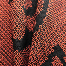 Load image into Gallery viewer, Haori Jacket Vermillion Black Full Shibori Karakusa Silk #10706D2
