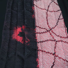 Load image into Gallery viewer, KK1392B7 Silk Kimono Fabric Vintage(1950-1980) Shibori Black 79.1x12.6in(201x32cm)
