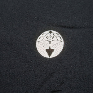 Tomesode Vintage(1920-1950) Black Hand painted Crane Birds Silk #10405A1